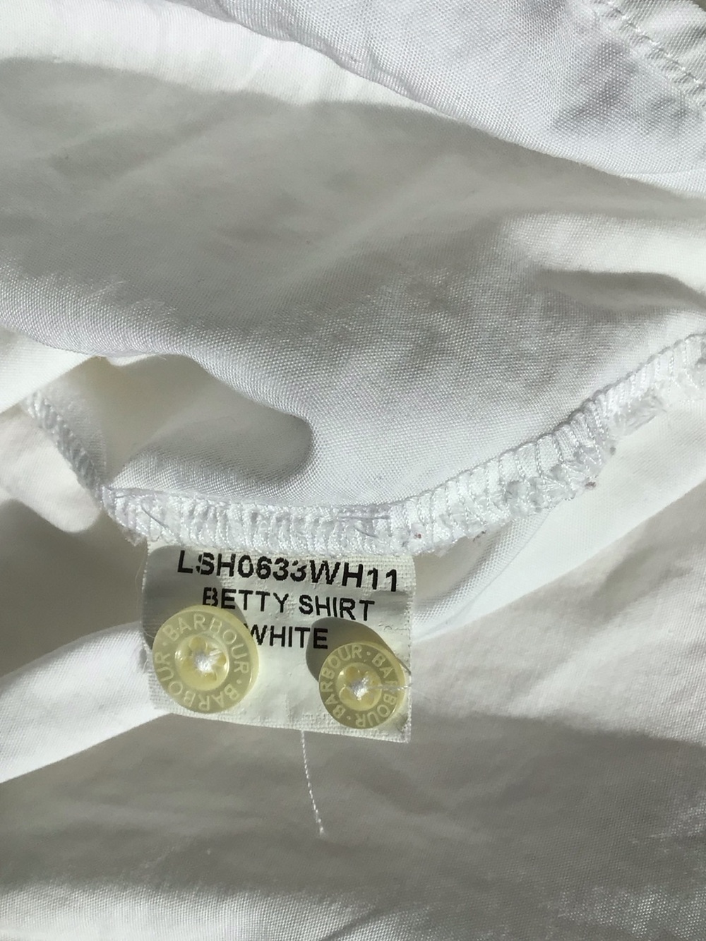 Barbour White Button Down Shirt with Liberty Floral Cuff Trim 8 - Picture 8 of 14